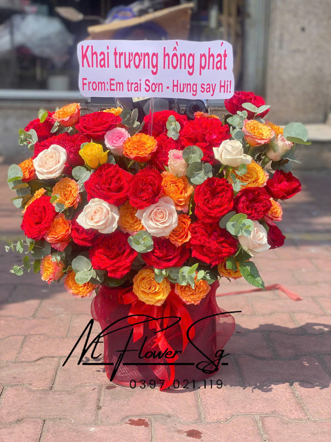 Lẵng hoa khai trương 012